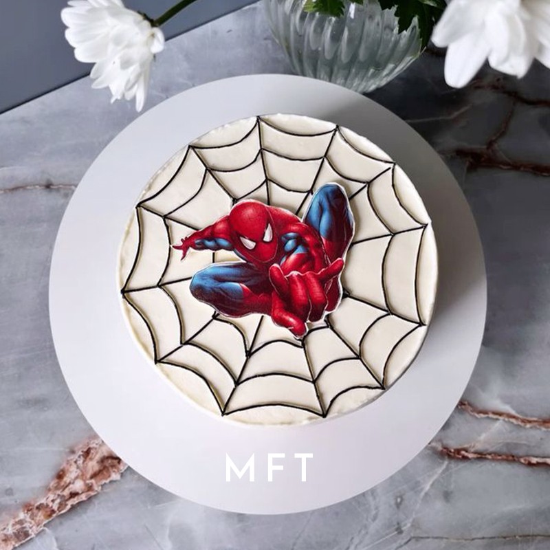 1 Kg Chocolate Fondant Round Spiderman Cake