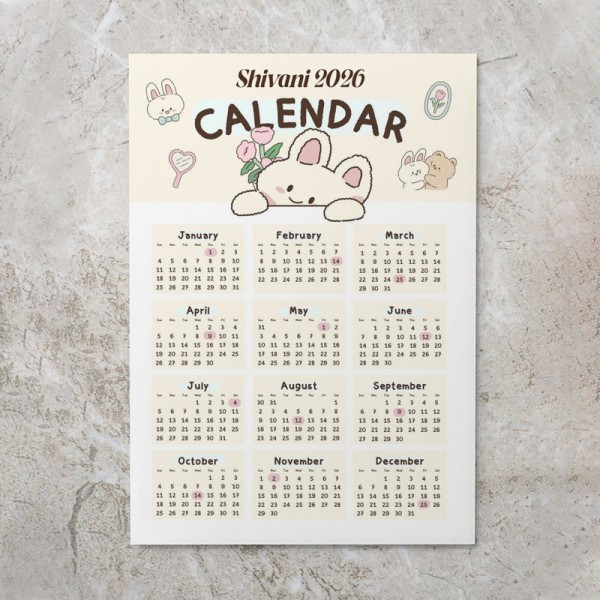 Personalised Wall Calendar