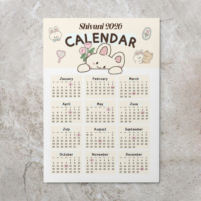 Personalised Wall Calendar