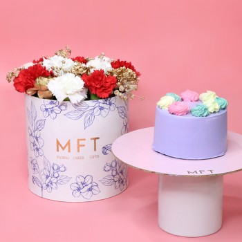 Carnations N Mini Vanilla Cake Gift Box