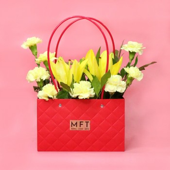 Golden Glow Floral N Red Handbag Set