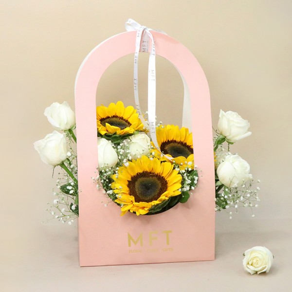 Radiant Harmony Rose N Sunflower Handbag