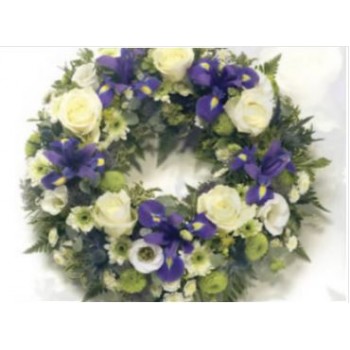 Blue And White Wreath