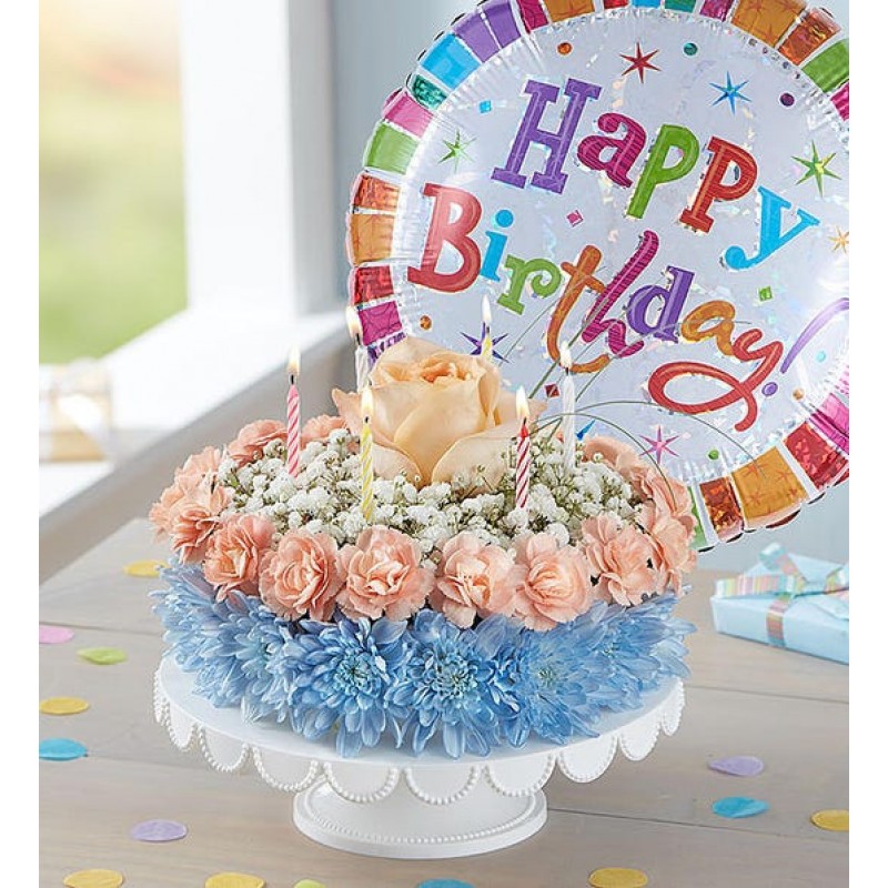 Florist Delivered Birthday Wishes Flower Cake Coastal