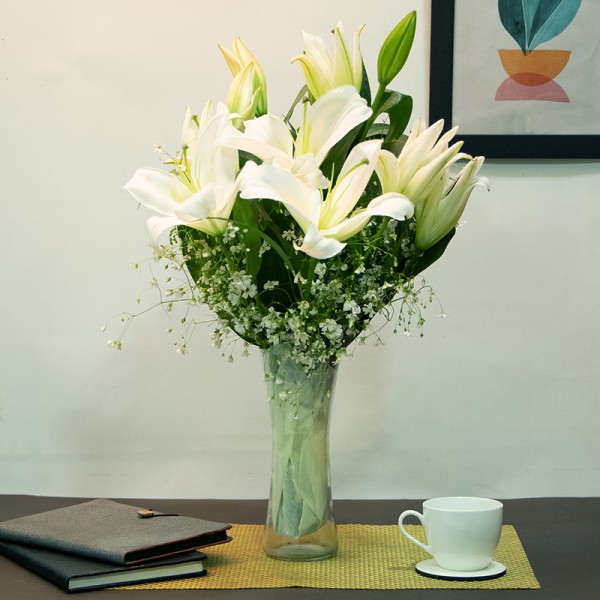 3 Oriental Lilies in special paper