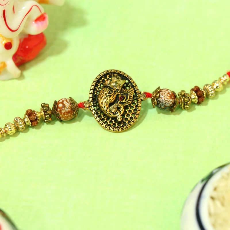 Gold Ganesha Rakhi