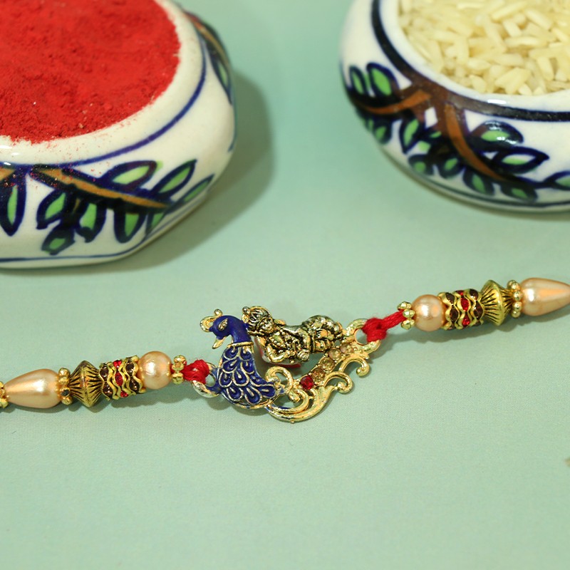 handmade peacock rakhi