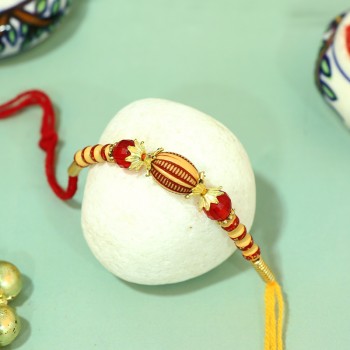 Traditional Red Pearl Rakhi