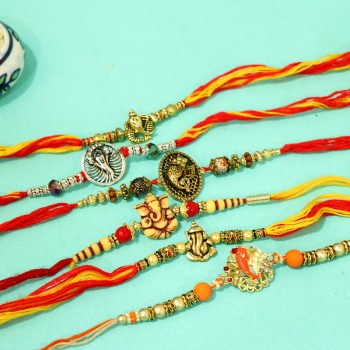 Set of 6 Ganesha Rakhi