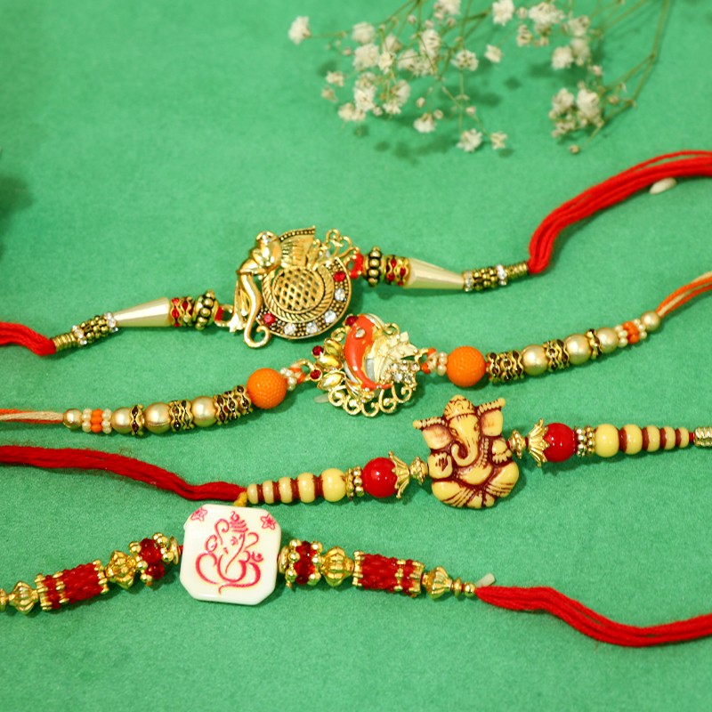 Set of 4 Ganesha Rakhi