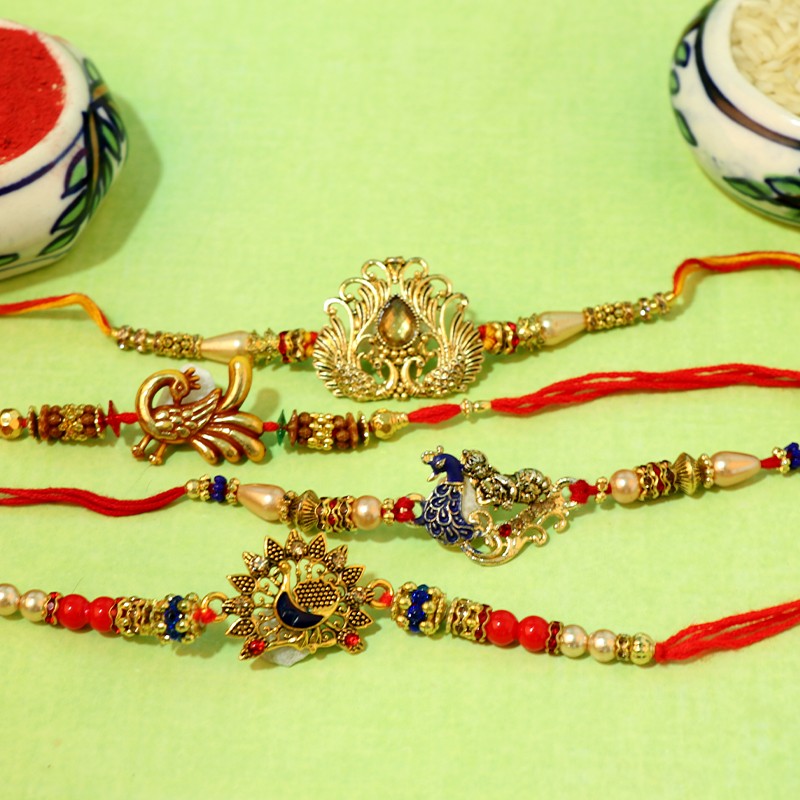 handmade peacock rakhi
