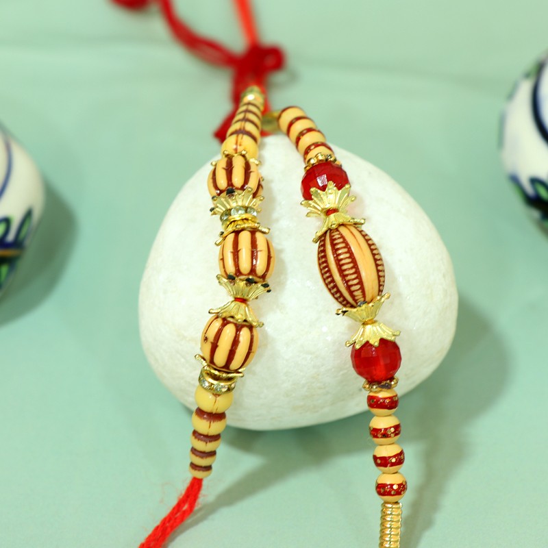 Set of 2 DEsigner Beads Rakhi