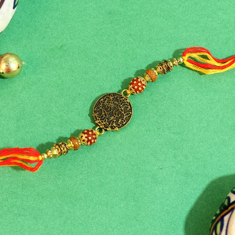 Designer Gold Rakhi