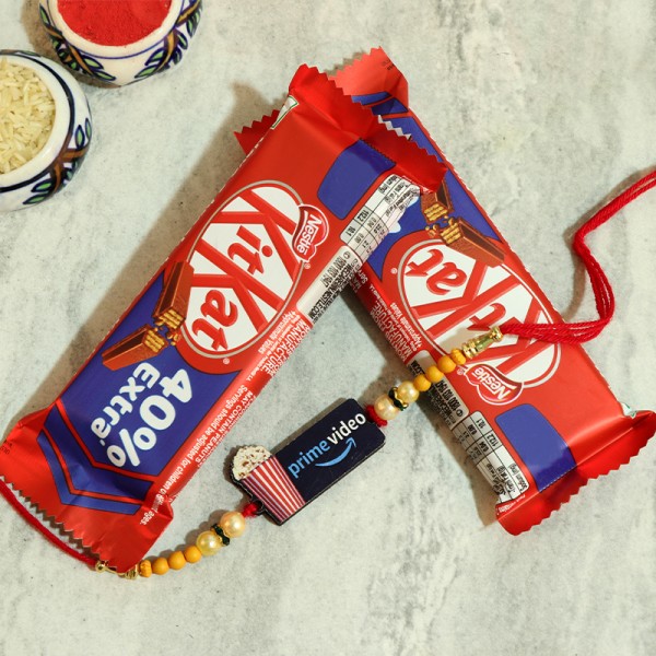 Decorative Rakhi N Kitkat Gift