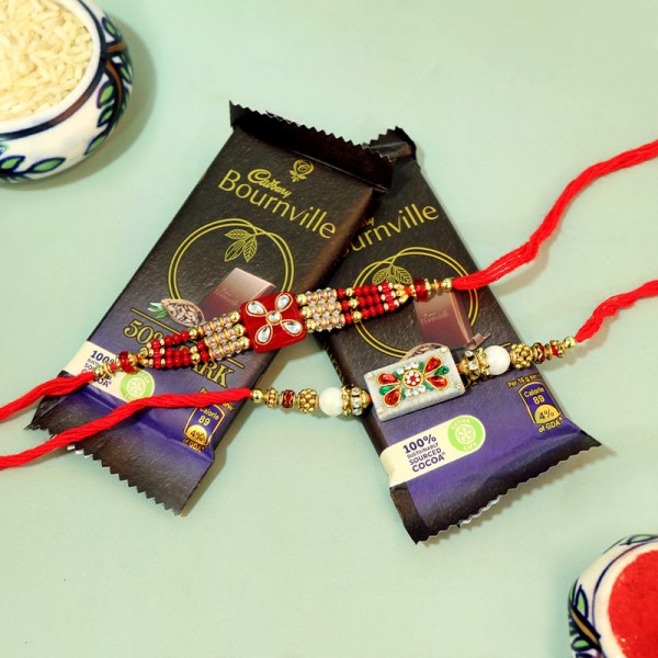 Designer Rakhi with Bournville Combo