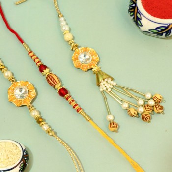 Traditional Triple Rakhi Pack