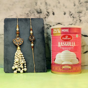 Winsome Pearl Rakhi With Rasgulla