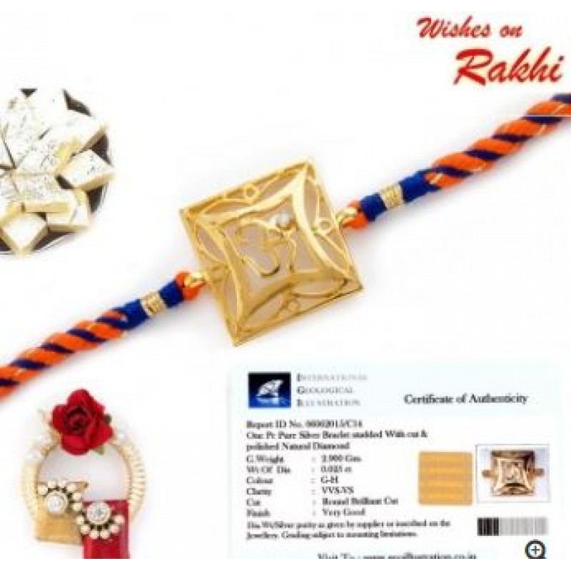 Om Rakhi With Diamond Stud
