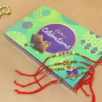 Set of 4 Fancy Rakhi Celebration Pack