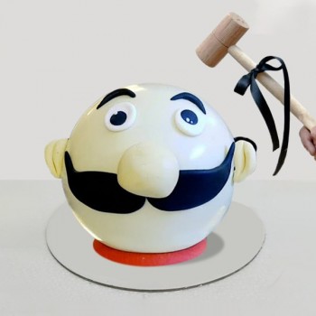 Moustache Man Pinata Cake