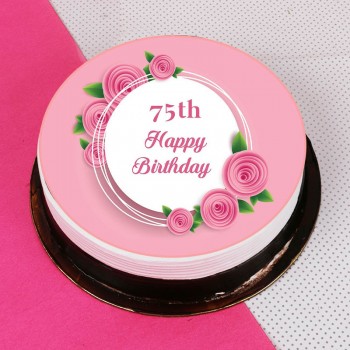 75th Birthday Floral Cake