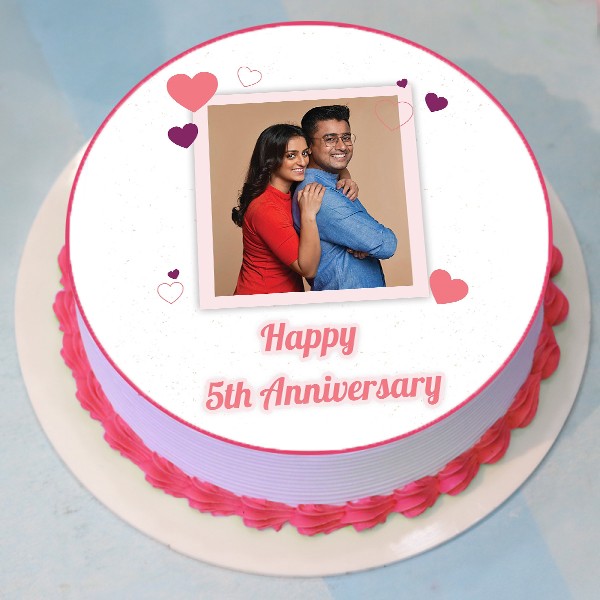 5 Years Down Happy Anniversary Cake Topper | ArtandDesigns.in