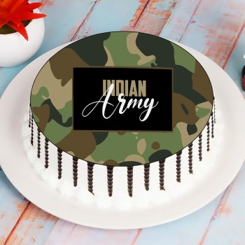 Army Theme Photo Cake