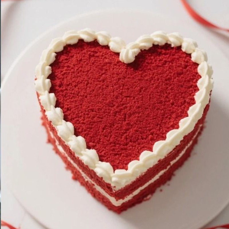 Red Velvet Heart Sugarfree Cake