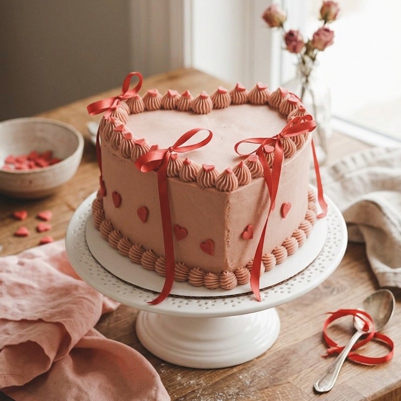 Delicious Heart Truffle Cake