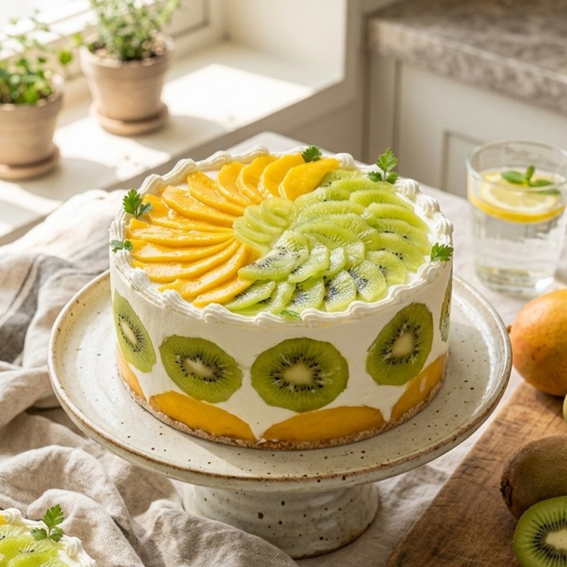 Half Kg Designer Pineapple Fruit Cake
