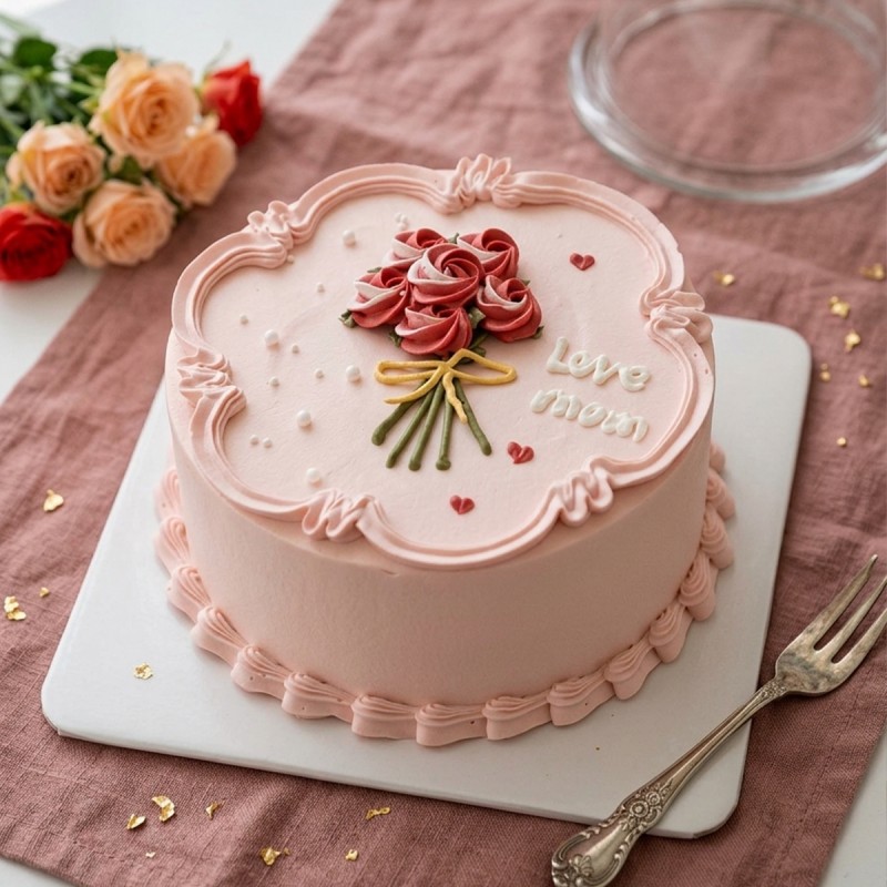 Floral Cake For Mom