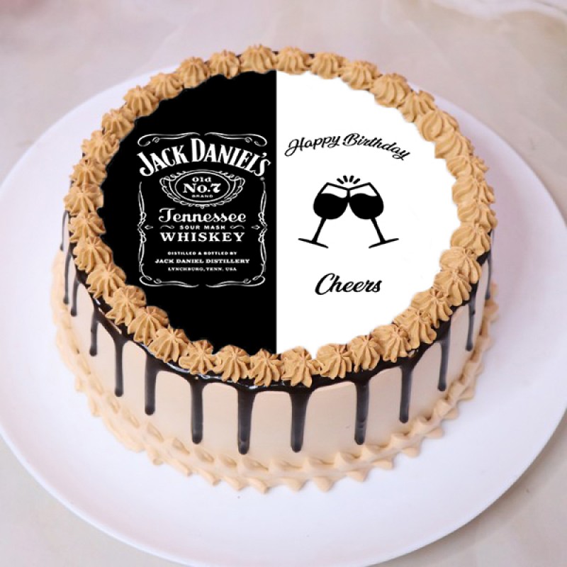 Half Kg Jack Daniel Theme Vanilla Photo Cake for Birthday