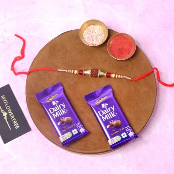 Rudraksha Rakhi with Chocolates