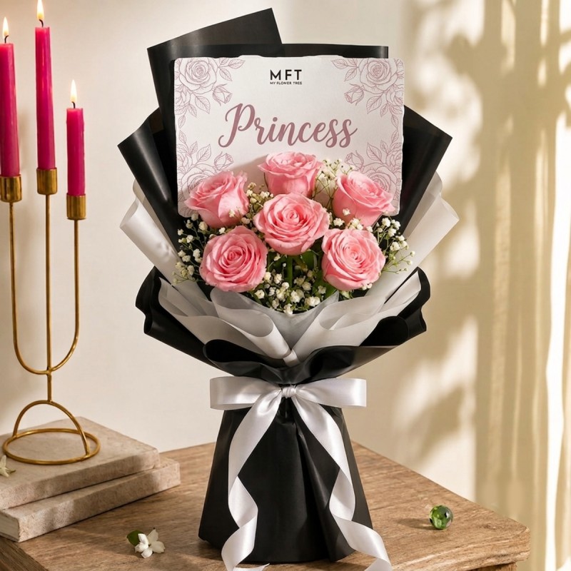 Pink Roses Bouquet for the Princess