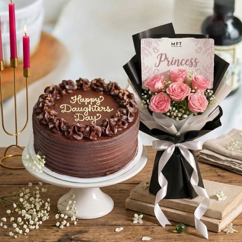 Daughters Day Floral Cake Combo