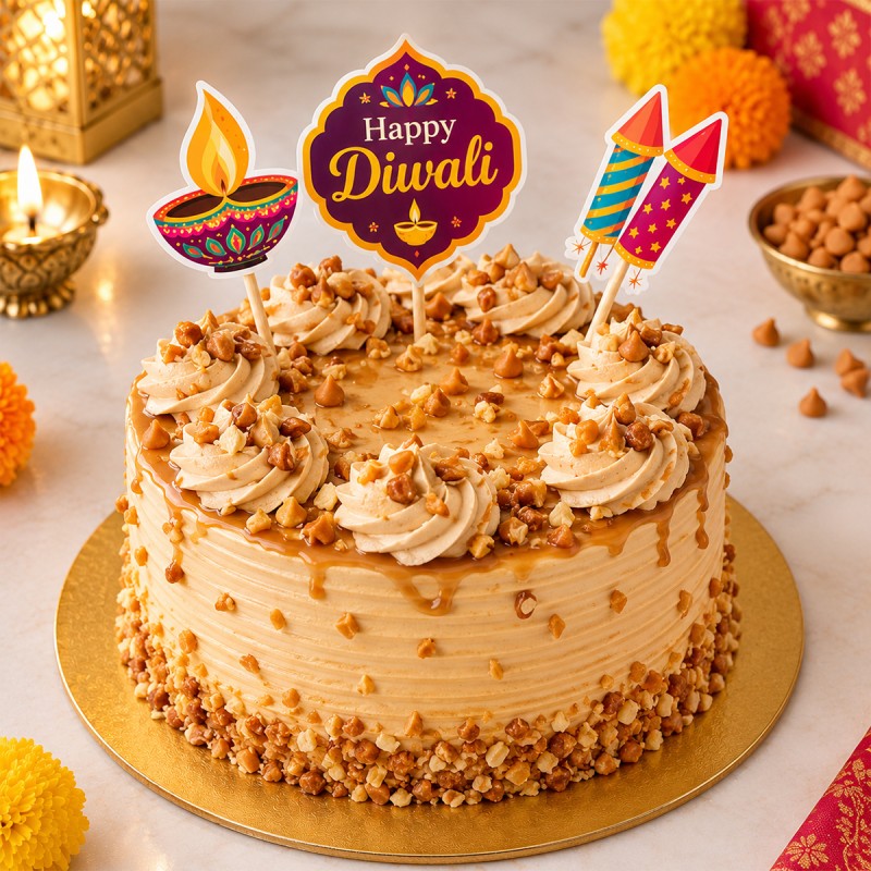 Happy Diwali Butterscotch Cake