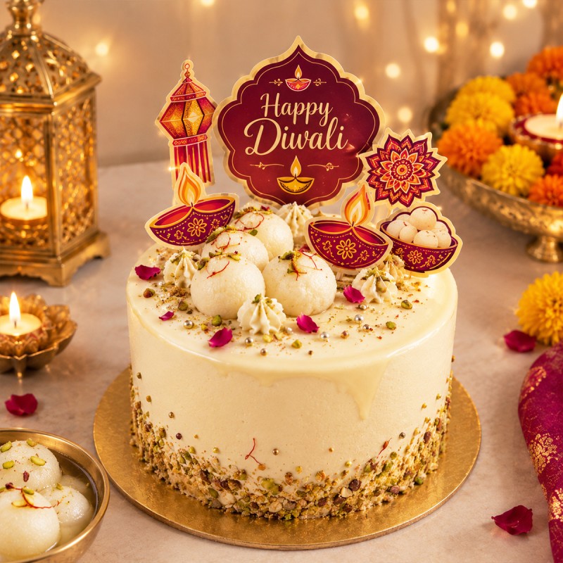 Happy Diwali Rasgulla Cake