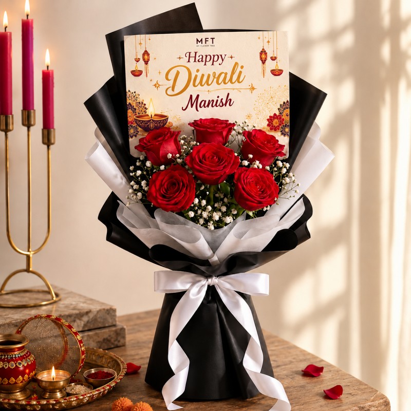 Happy Diwali Flowers Bouquet