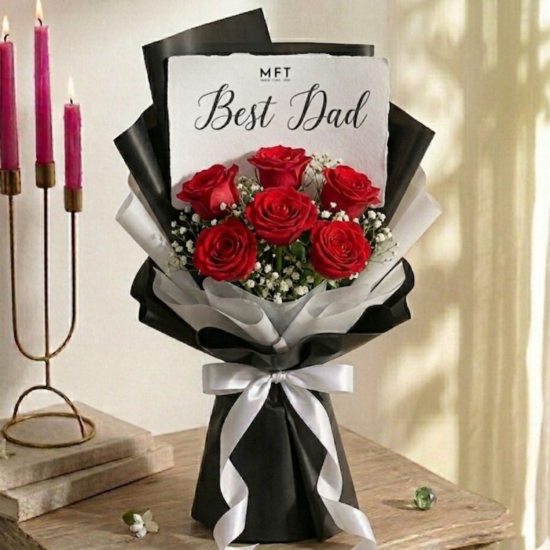 Red Roses Bouquet for DAD