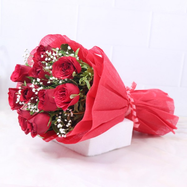10 Red Roses Bouquet Online