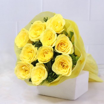 10 Yellow Roses Bunch
