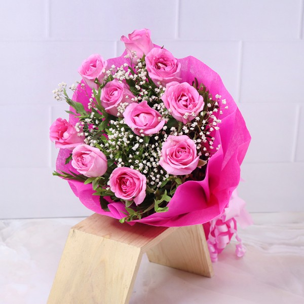 Pink Roses Bunch