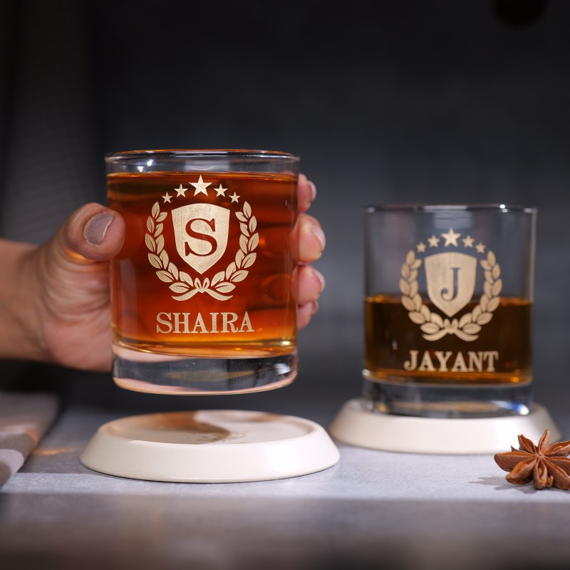 Personalised Name Whisky Glass Combo