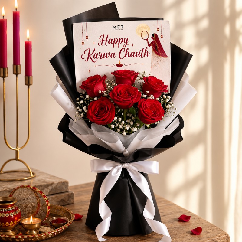 Happy Karwa Chauth Flowers Bouquet