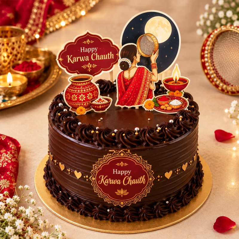 Karwa Chauth Chocolate Cake