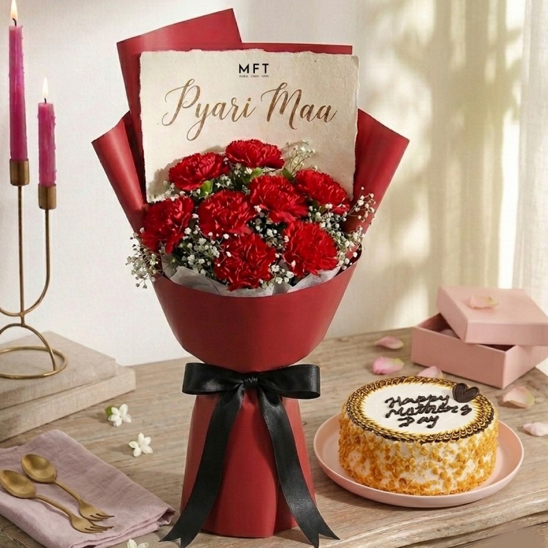 Red Carnations Combo for Mom