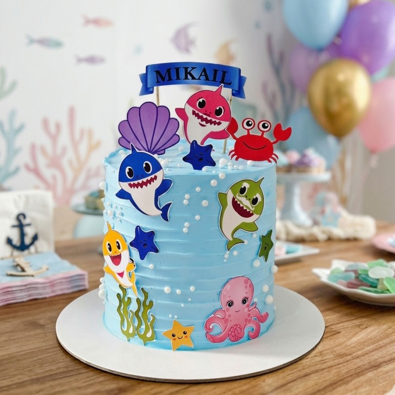 Baby Sharks Designer Cake