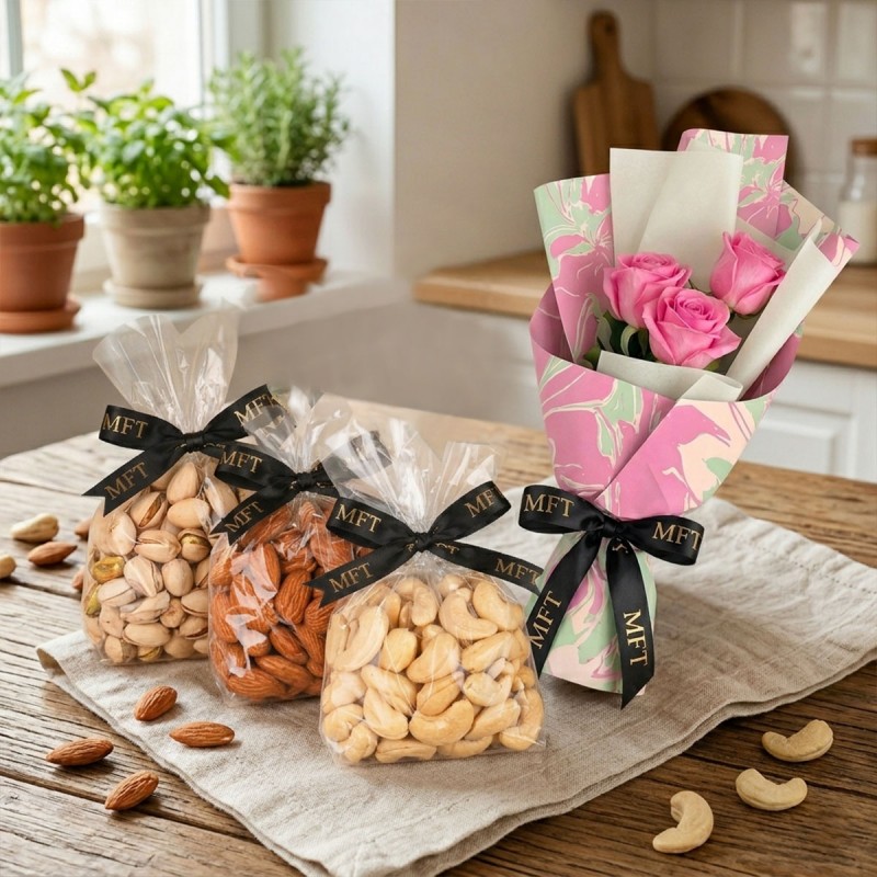 Pack of Almonds (100 gms), Cashew Nuts (100 gms), Raisins (100 gms) and Pistachios (100 gms)