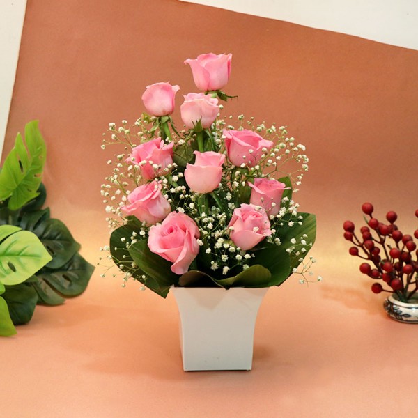 Pleasing Pink Rose Arrangement- MyFlowerTree