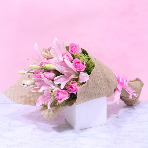 Royal Pink Flowers Bouquet